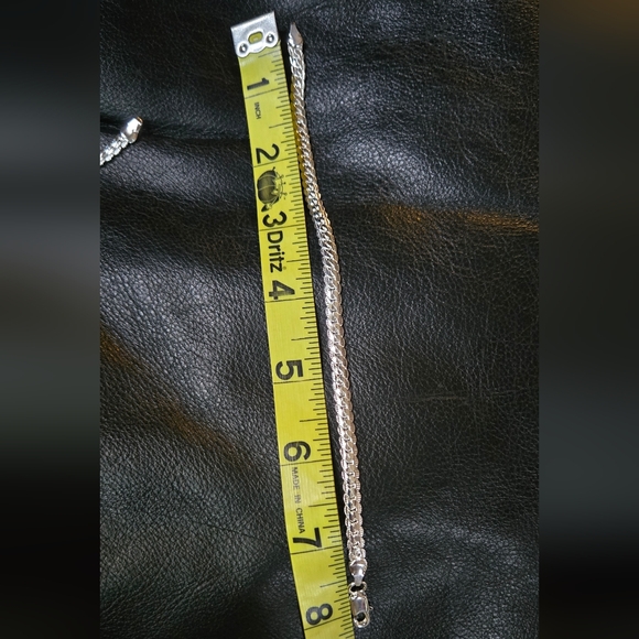 Sterling 925 silver mens "S" etched necklace & bracelet set NEW 20" x 20cm 8" - Picture 9 of 9